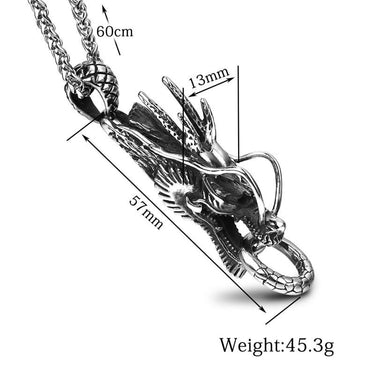 Stainless Steel Dragon Head Pendant Necklace-Your Soul Place